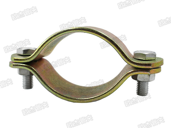 Color plated zinc flat steel pipe clamp